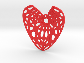 Elliptic Hyperboloid Heart Earring (001) in Red Processed Versatile Plastic
