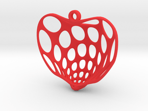 Cornucopia Surface Heart Earring (001) in Red Processed Versatile Plastic