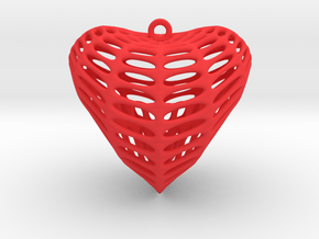 CrossCap Surface Heart Earring (001) in Red Processed Versatile Plastic