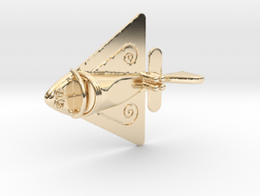 Ancient flying machine (jet) in 14K Yellow Gold