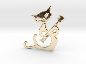 Banjo cat in 14k Gold Plated Brass