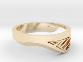 Modern Single Leaf Ring in 14k Gold Plated Brass