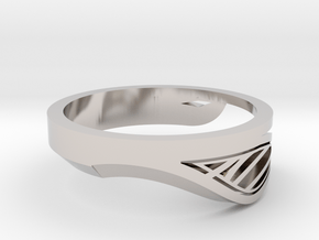 Modern Single Leaf Ring in Platinum