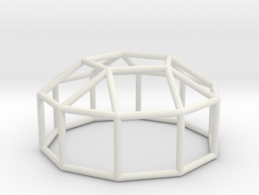 0773 J20 Elongated Pentagonal Cupola (a=1cm) #1 in White Natural Versatile Plastic