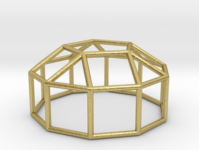 0773 J20 Elongated Pentagonal Cupola (a=1cm) #1 in Natural Brass