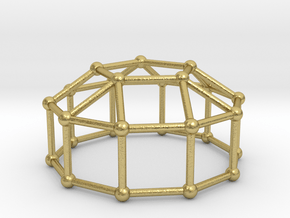0774 J20 Elongated Pentagonal Cupola (a=1cm) #2 in Natural Brass
