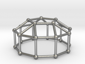 0774 J20 Elongated Pentagonal Cupola (a=1cm) #2 in Natural Silver