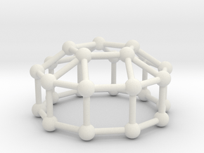 0775 J20 Elongated Pentagonal Cupola (a=1cm) #3 in White Natural Versatile Plastic