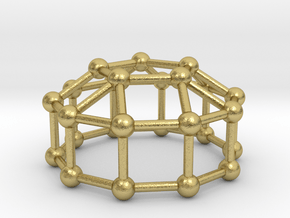 0775 J20 Elongated Pentagonal Cupola (a=1cm) #3 in Natural Brass