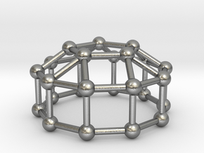 0775 J20 Elongated Pentagonal Cupola (a=1cm) #3 in Natural Silver