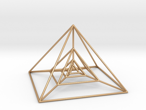 Nested Pyramids in Polished Bronze