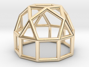 0776 J21 Elongated Pentagonal Rotunda (a=1cm) #1 in 14k Gold Plated Brass