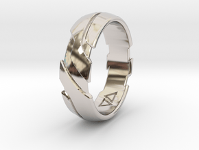 GD Ring - Edge Size:US 8 5/8 in Rhodium Plated Brass