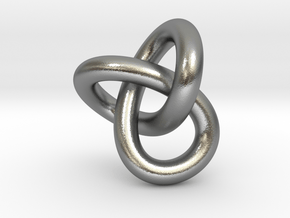 Trefoil Knot 1inch in Natural Silver