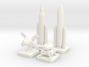 Mini Space Program, SLS, 4-set in White Processed Versatile Plastic