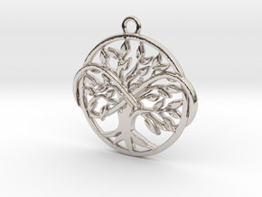 Tree of life and infinite symbol in Rhodium Plated Brass