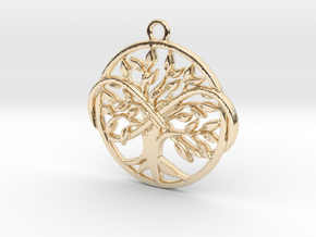Tree of life and infinite symbol in 14K Yellow Gold
