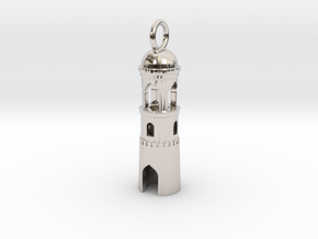 lighthouse in Rhodium Plated Brass