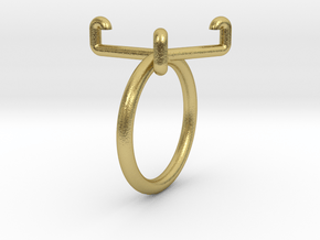 Euro-Ring - Size 9 - 1 euro in Natural Brass