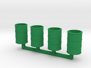Steel Drums 55 Gallon Open in Green Processed Versatile Plastic: 1:64 - S