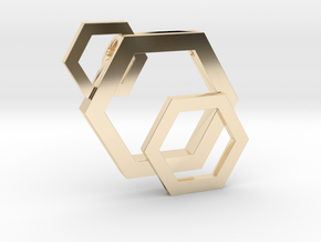 Staggered Honeycomb Pendant by BeeLove  in 14k Gold Plated Brass