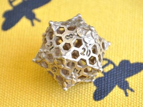 D20 Balanced - Bees in Polished Bronzed-Silver Steel