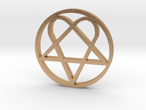 Heartagram Pendant in Natural Bronze