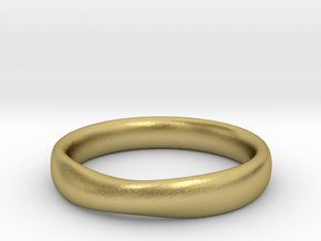 SMOOTH MOBIUS RING L in Natural Brass