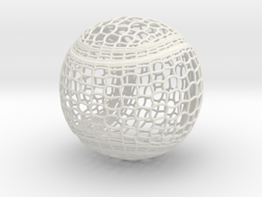 Tennis Ball Curve Wire Mesh in White Natural Versatile Plastic