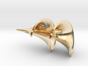 0296 Surfaces F(u,v) Dini (h=10cm)  #001 in 14k Gold Plated Brass