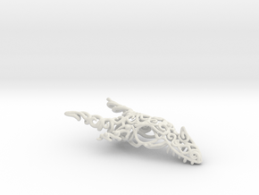 Dragon of Swirls in White Natural Versatile Plastic