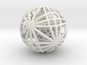Tantric Star of Awesomeness Sphere (no bale) 2.5"  in White Natural Versatile Plastic