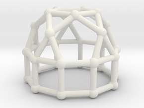 0777 J21 Elongated Pentagonal Rotunda (a=1cm) #2 in White Natural Versatile Plastic