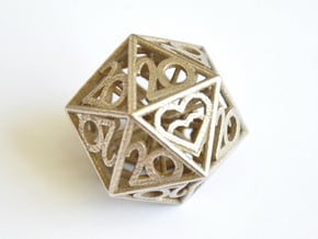 All 20s D20 - Custom Piece in Polished Bronzed Silver Steel