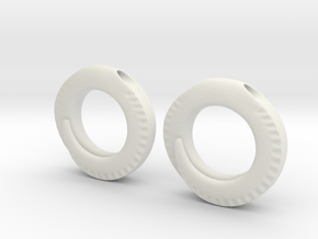 Spiral Ring Earrings in White Natural Versatile Plastic