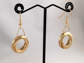 Spiral Ring Earrings in Natural Brass