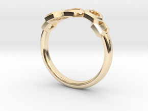 Slim Honeycomb Ring by BeeLove in 14K Yellow Gold: 4 / 46.5