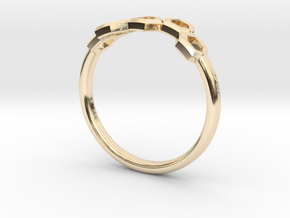 Slim Honeycomb Ring by BeeLove in 14K Yellow Gold: 7.5 / 55.5