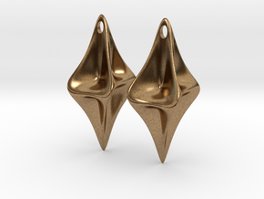 Pinched Silver Earrings in Natural Brass