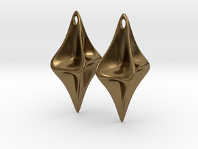 Pinched Silver Earrings in Natural Bronze