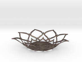 Lotus Tealight Holder in Polished Bronzed Silver Steel