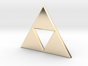 Zelda Triforce Pendant in 14k Gold Plated Brass