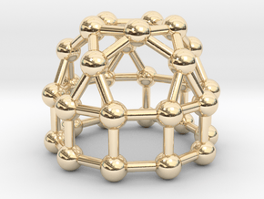0778 J21 Elongated Pentagonal Rotunda (a=1cm) #3 in 14k Gold Plated Brass
