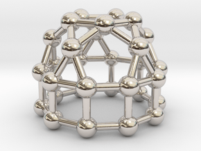 0778 J21 Elongated Pentagonal Rotunda (a=1cm) #3 in Rhodium Plated Brass