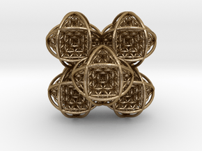 Flower of Life Stack 7 in Polished Gold Steel