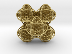 Flower of Life Stack 7 in Natural Brass