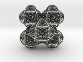 Flower of Life Stack 7 in Natural Silver
