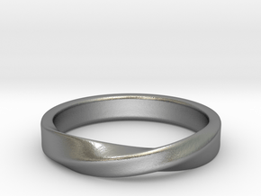 FLAT MOBIUS RING L in Natural Silver