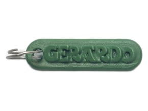 GERARDO Personalized keychain embossed letters in White Natural Versatile Plastic