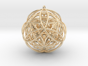 Stellated Vector Equilibrium 17 Ring Pendant 2.5"  in 14k Gold Plated Brass